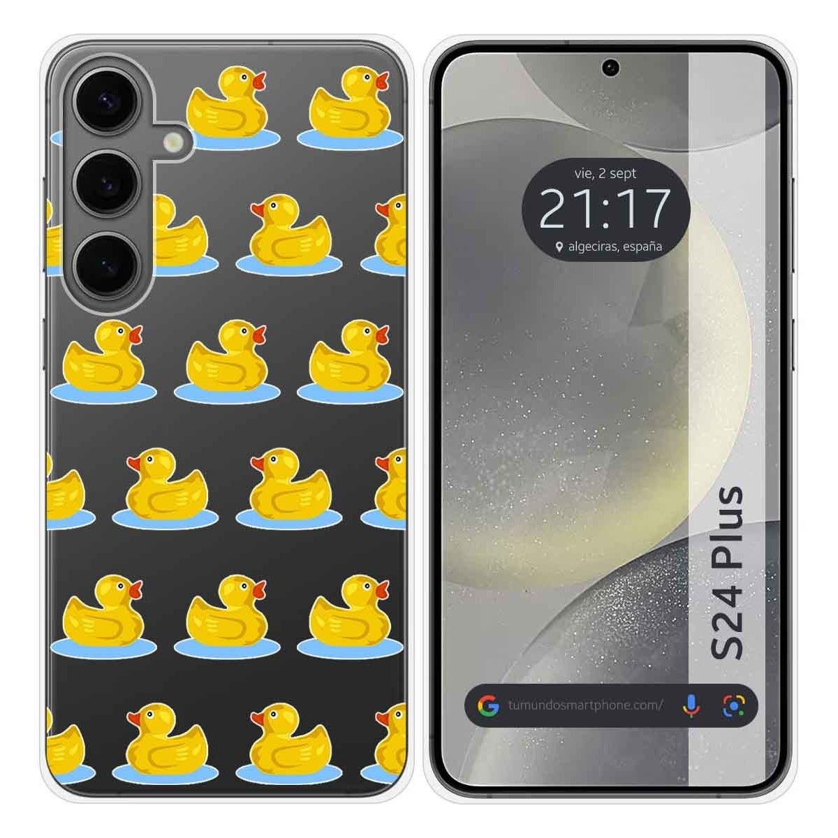 Funda Silicona Transparente para Samsung Galaxy S24+ Plus 5G diseño Pato Dibujos