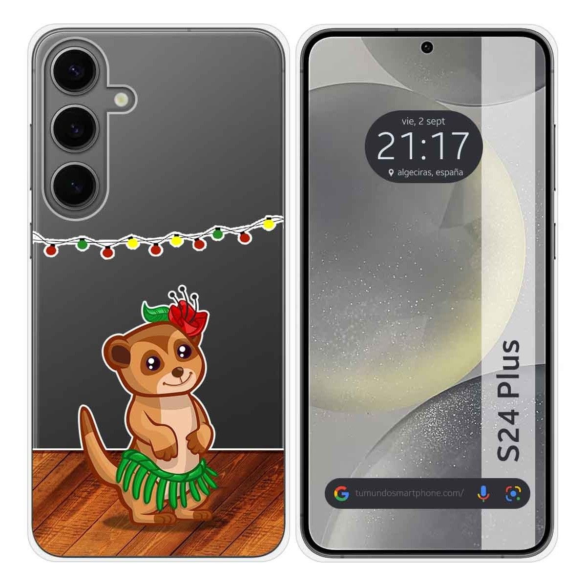Funda Silicona Transparente para Samsung Galaxy S24+ Plus 5G diseño Suricata Dibujos