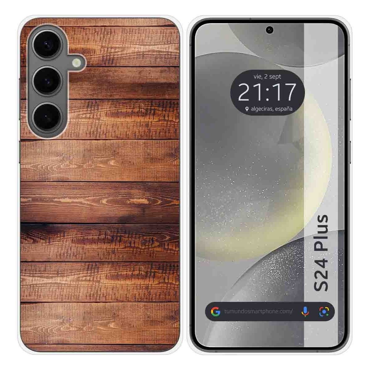 Funda Silicona para Samsung Galaxy S24+ Plus 5G diseño Madera 02 Dibujos