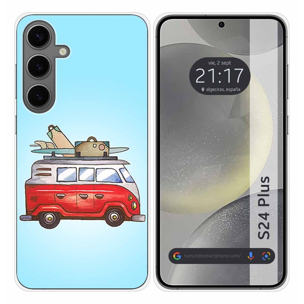 Funda Silicona para Samsung Galaxy S24+ Plus 5G diseño Furgoneta Dibujos