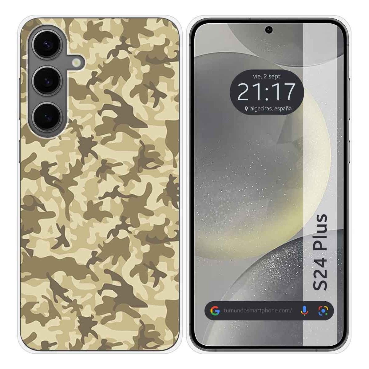 Funda Silicona para Samsung Galaxy S24+ Plus 5G diseño Sand Camuflaje Dibujos
