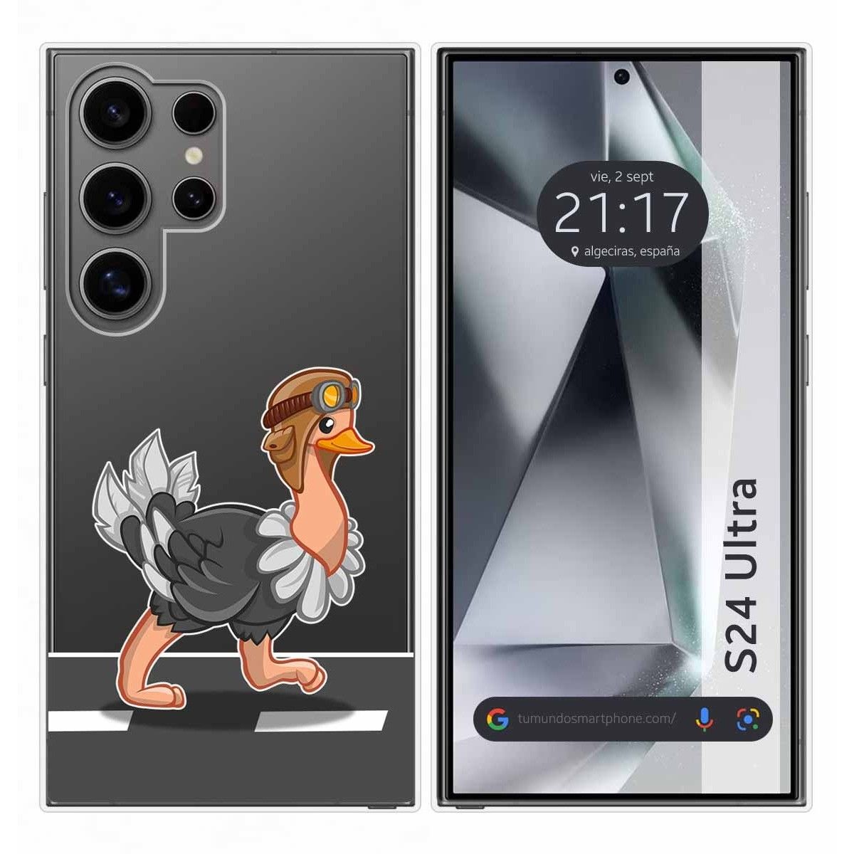 Funda Silicona Transparente para Samsung Galaxy S24 Ultra 5G diseño Avestruz Dibujos
