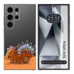 Funda Silicona Transparente para Samsung Galaxy S24 Ultra 5G diseño Bufalo Dibujos