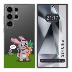 Funda Silicona Transparente para Samsung Galaxy S24 Ultra 5G diseño Conejo Dibujos