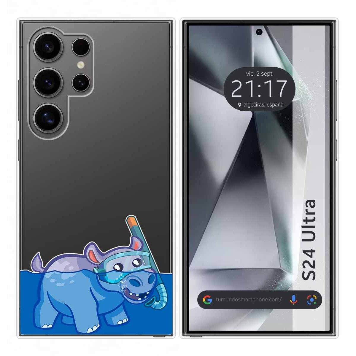 Funda Silicona Transparente para Samsung Galaxy S24 Ultra 5G diseño Hipo Dibujos