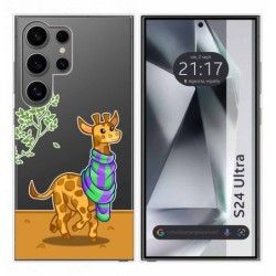 Funda Silicona Transparente para Samsung Galaxy S24 Ultra 5G diseño Jirafa Dibujos