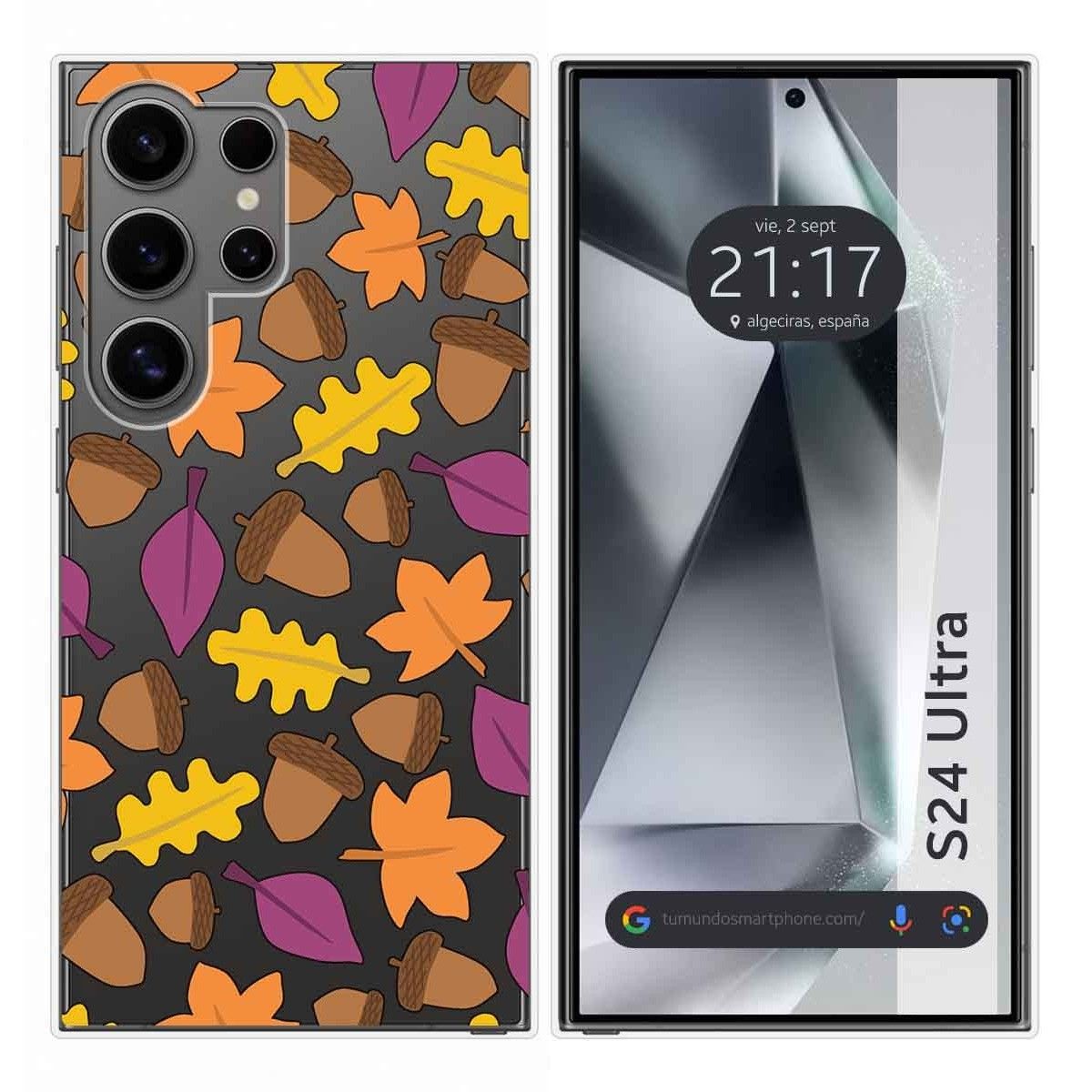 Funda Silicona Transparente para Samsung Galaxy S24 Ultra 5G diseño Otoño Dibujos