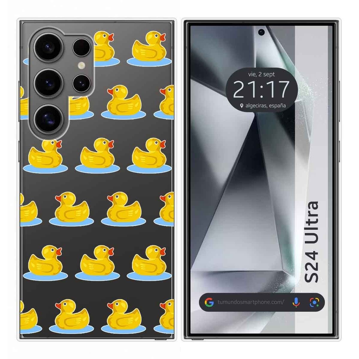 Funda Silicona Transparente para Samsung Galaxy S24 Ultra 5G diseño Pato Dibujos