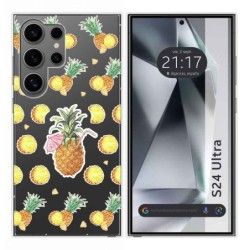 Funda Silicona Transparente para Samsung Galaxy S24 Ultra 5G diseño Piña Dibujos