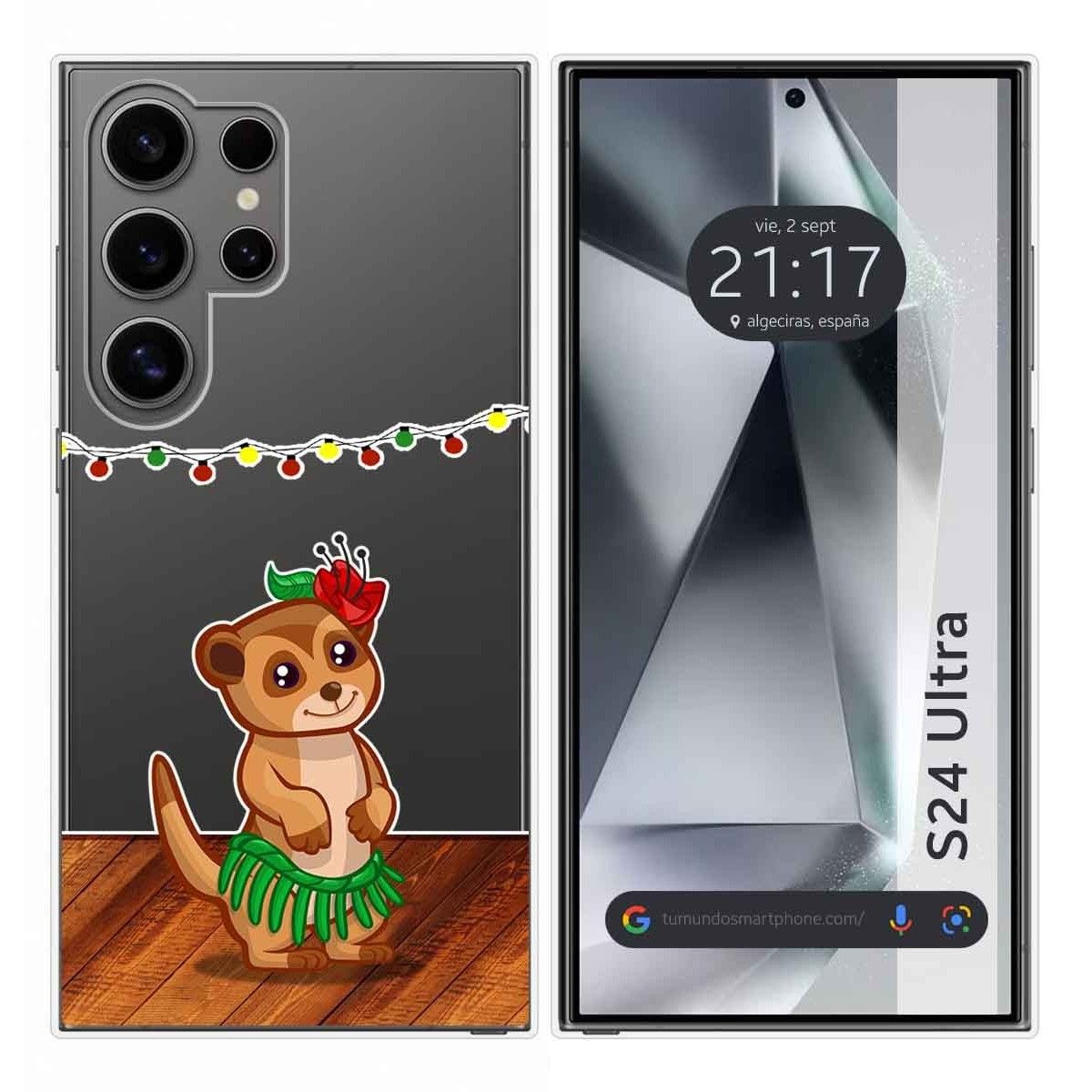 Funda Silicona Transparente para Samsung Galaxy S24 Ultra 5G diseño Suricata Dibujos