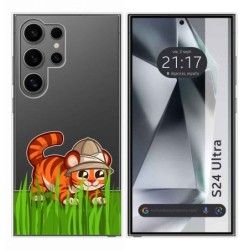 Funda Silicona Transparente para Samsung Galaxy S24 Ultra 5G diseño Tigre Dibujos