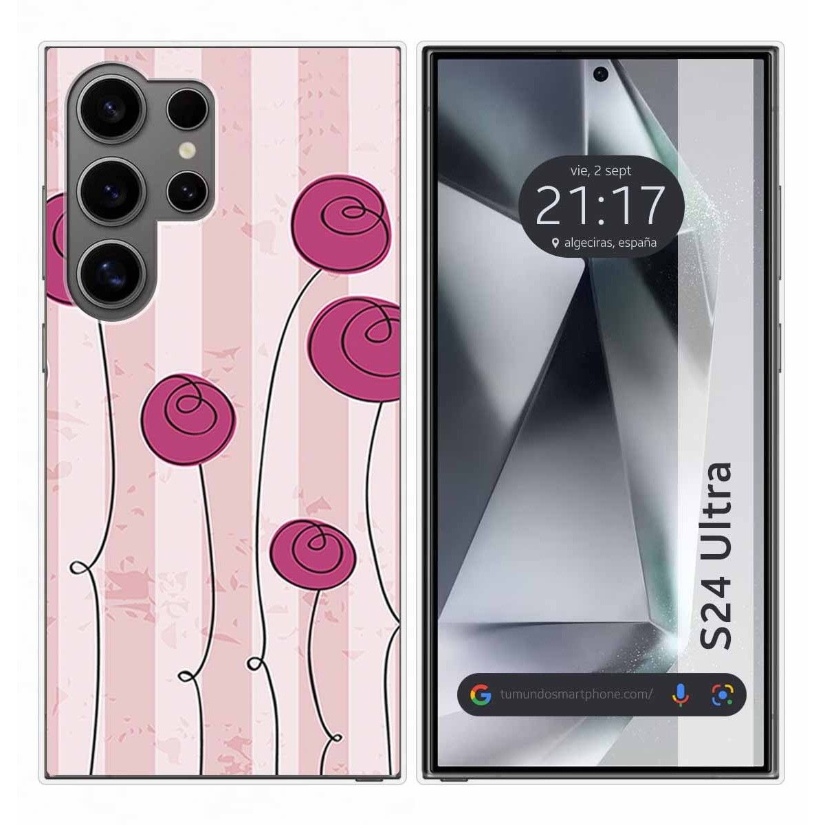 Funda Silicona para Samsung Galaxy S24 Ultra 5G diseño Flores Vintage Dibujos