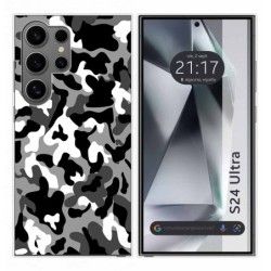 Funda Silicona para Samsung Galaxy S24 Ultra 5G diseño Snow Camuflaje Dibujos