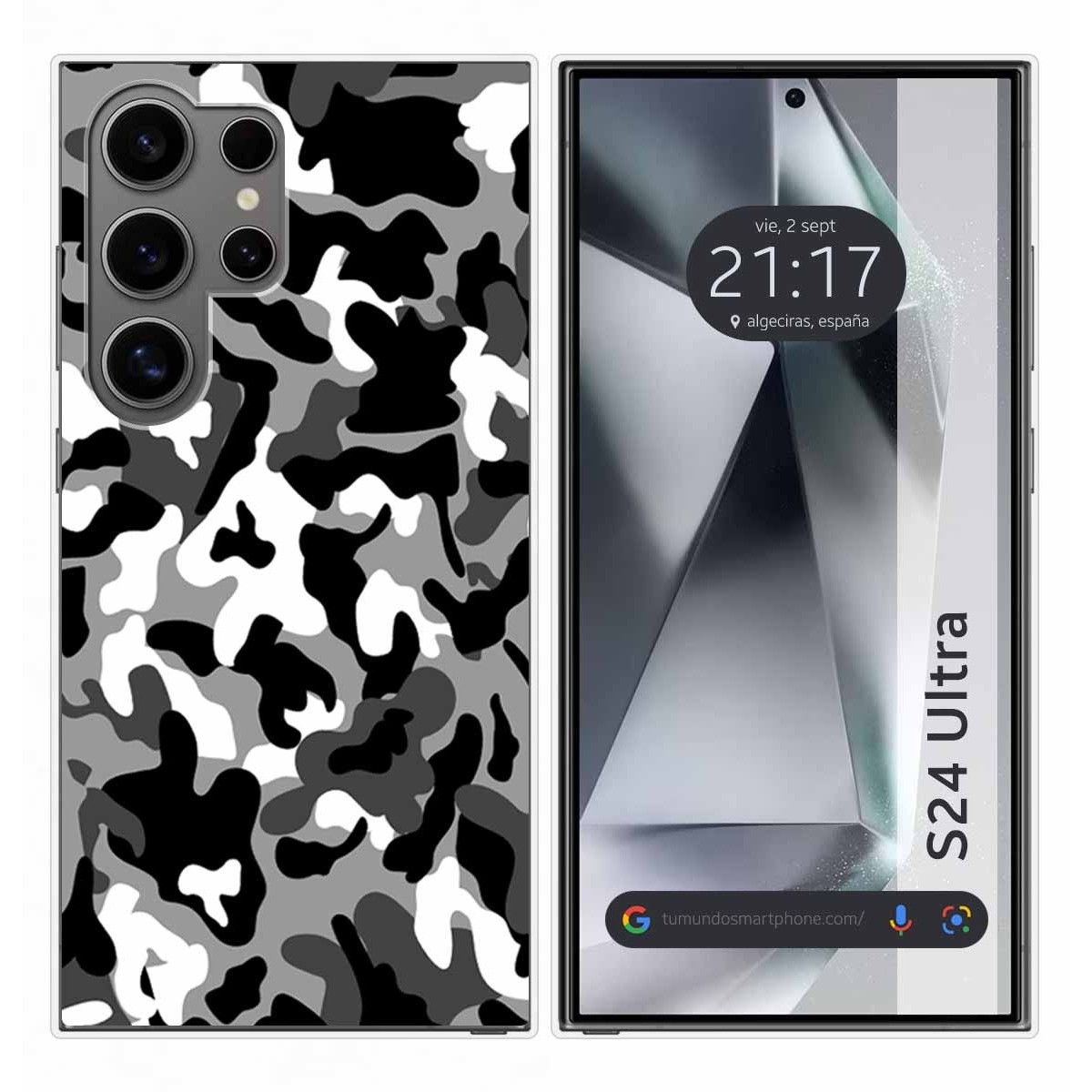 Funda Silicona para Samsung Galaxy S24 Ultra 5G diseño Snow Camuflaje Dibujos