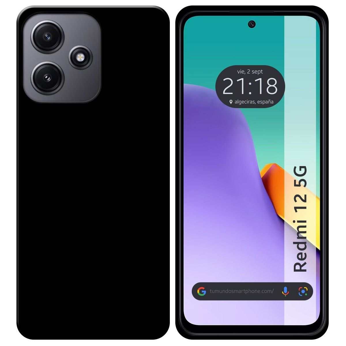 Funda Silicona Gel TPU Negra para Xiaomi Redmi 12 5G