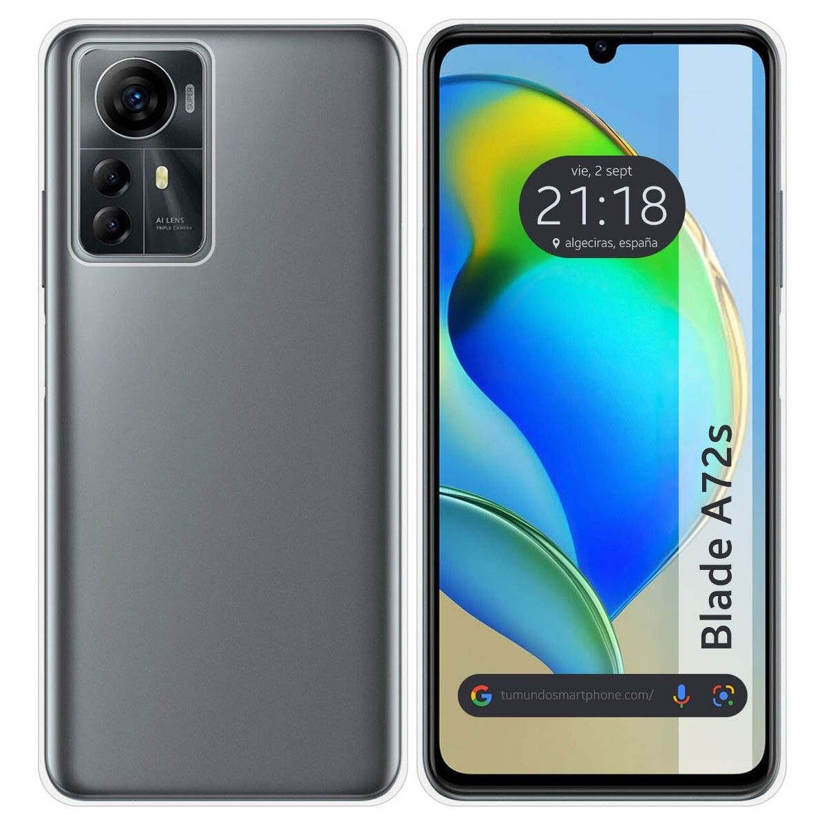 Funda Silicona Gel TPU Transparente para Zte Blade A72s