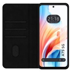 Funda Polipiel de Libro con tarjetero para Oppo A79 5G color Negra 2