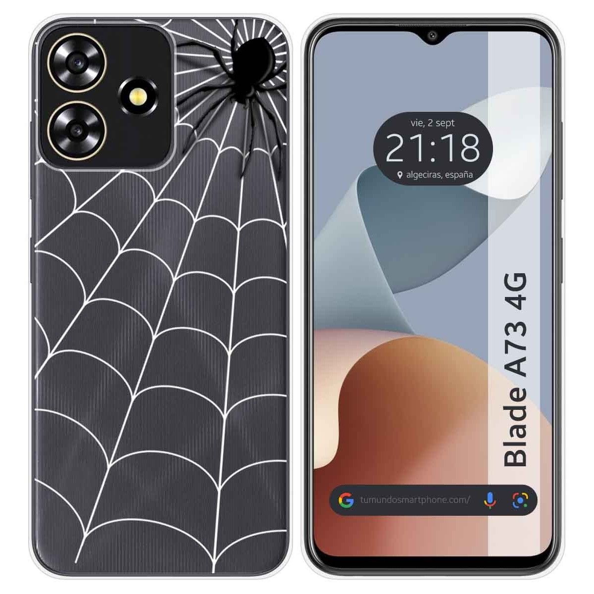 Funda Silicona Transparente para Zte Blade A73 4G diseño Araña Dibujos