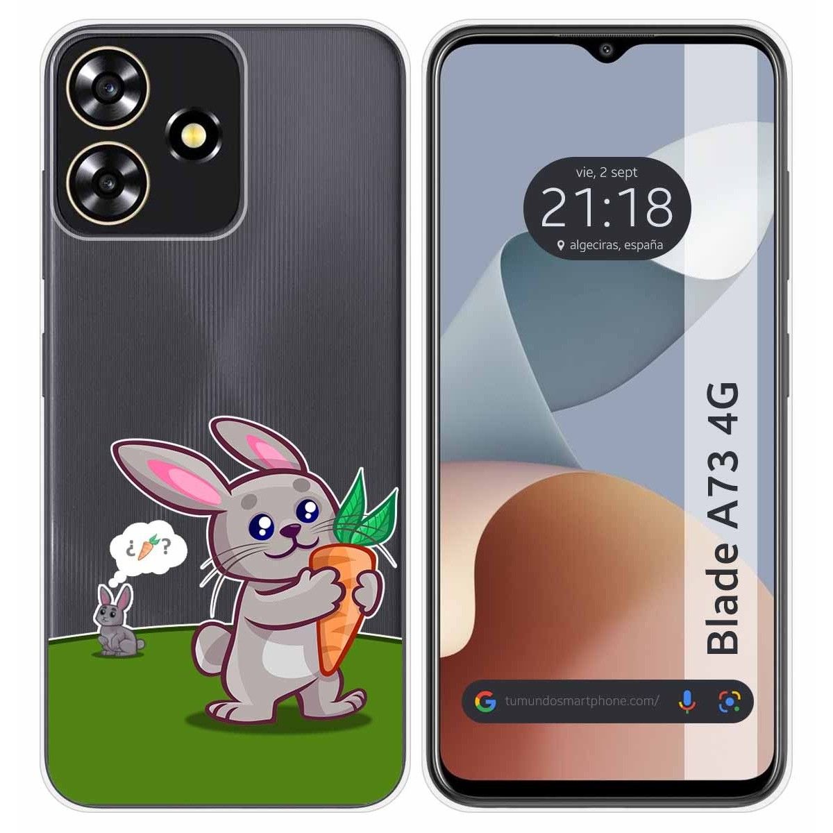 Funda Silicona Transparente para Zte Blade A73 4G diseño Conejo Dibujos
