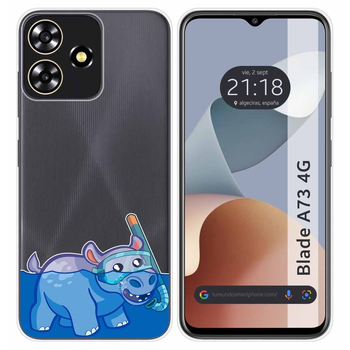 Funda Silicona Transparente para Zte Blade A73 4G diseño Hipo Dibujos