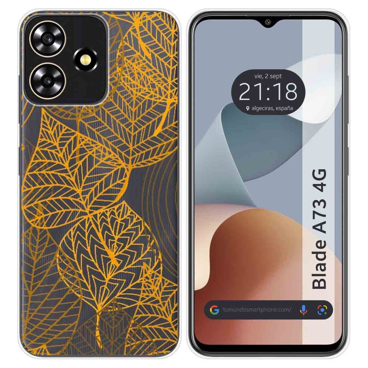 Funda Silicona Transparente para Zte Blade A73 4G diseño Hojas Dibujos