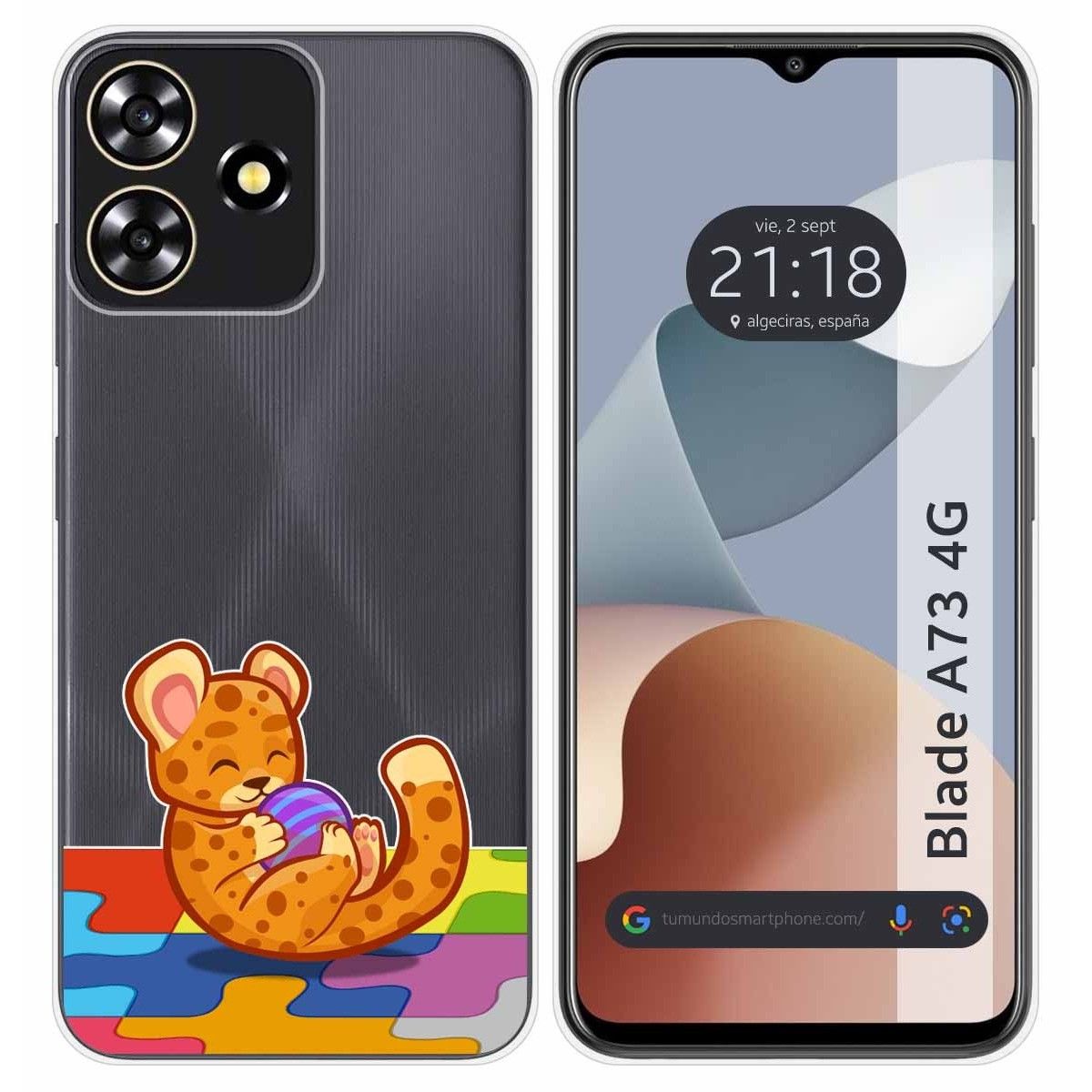 Funda Silicona Transparente para Zte Blade A73 4G diseño Leopardo Dibujos