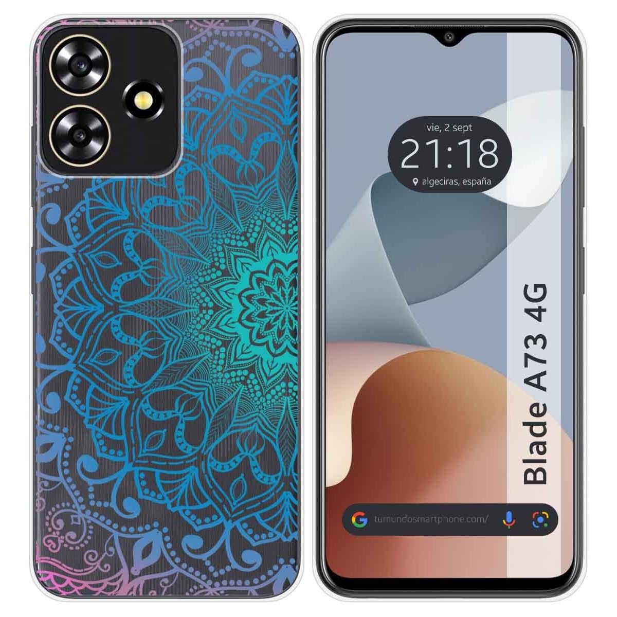 Funda Silicona Transparente para Zte Blade A73 4G diseño Mandala Dibujos