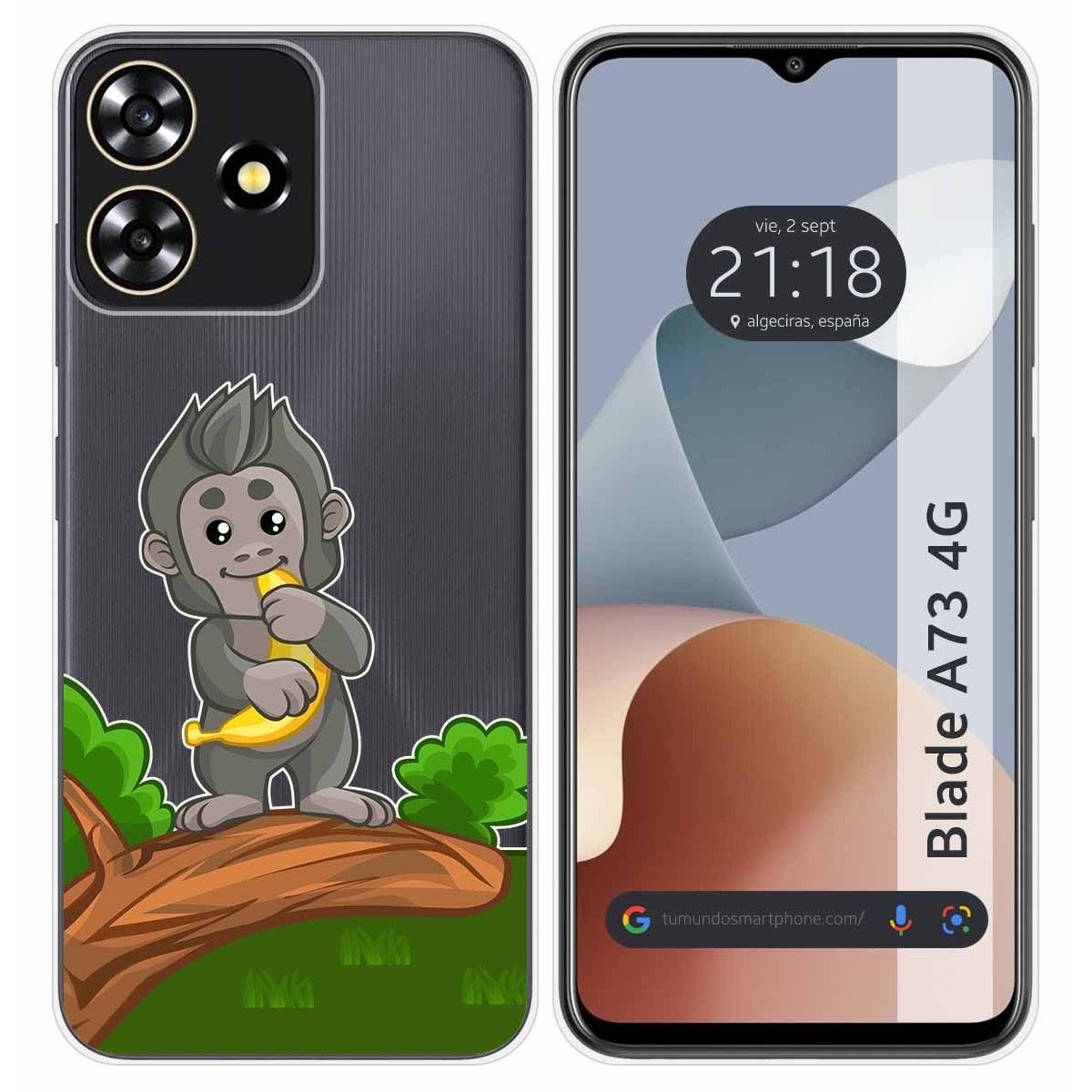 Funda Silicona Transparente para Zte Blade A73 4G diseño Mono Dibujos