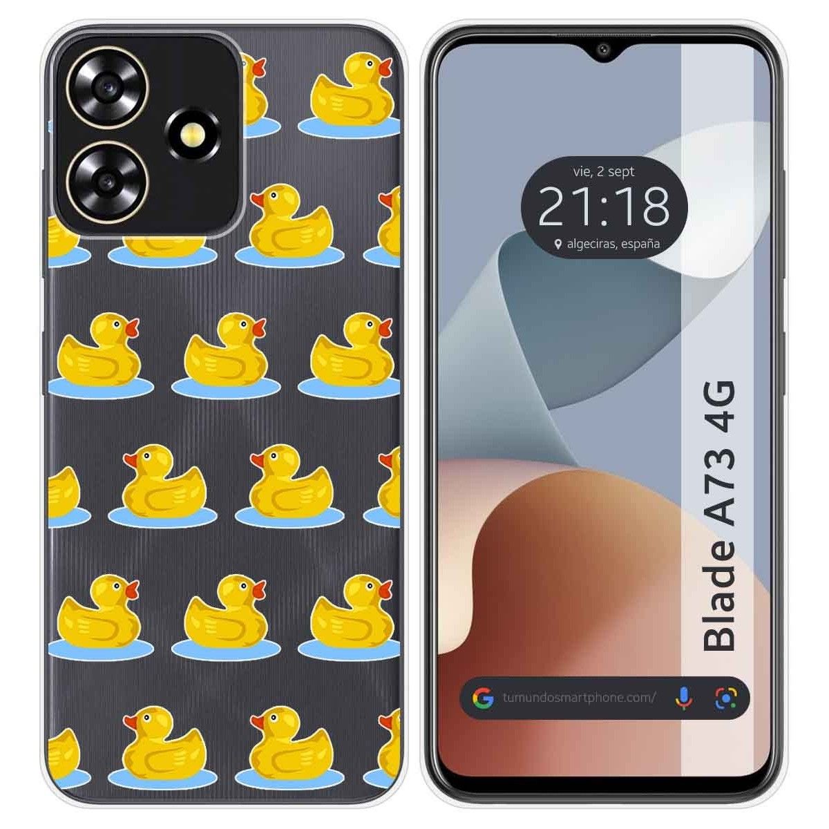 Funda Silicona Transparente para Zte Blade A73 4G diseño Pato Dibujos