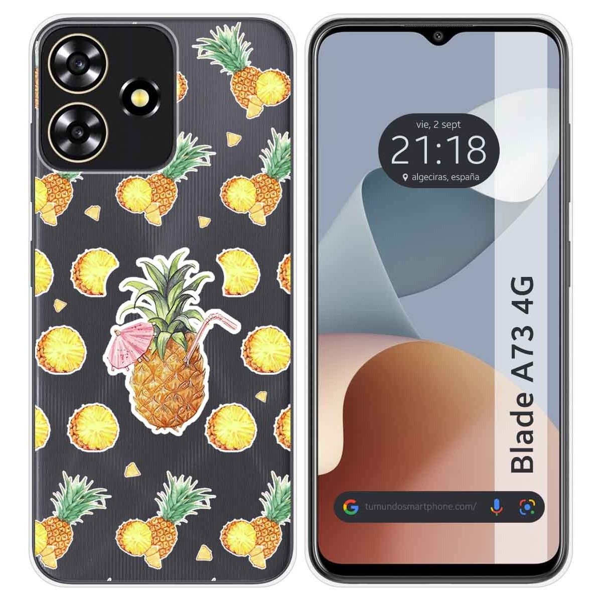 Funda Silicona Transparente para Zte Blade A73 4G diseño Piña Dibujos