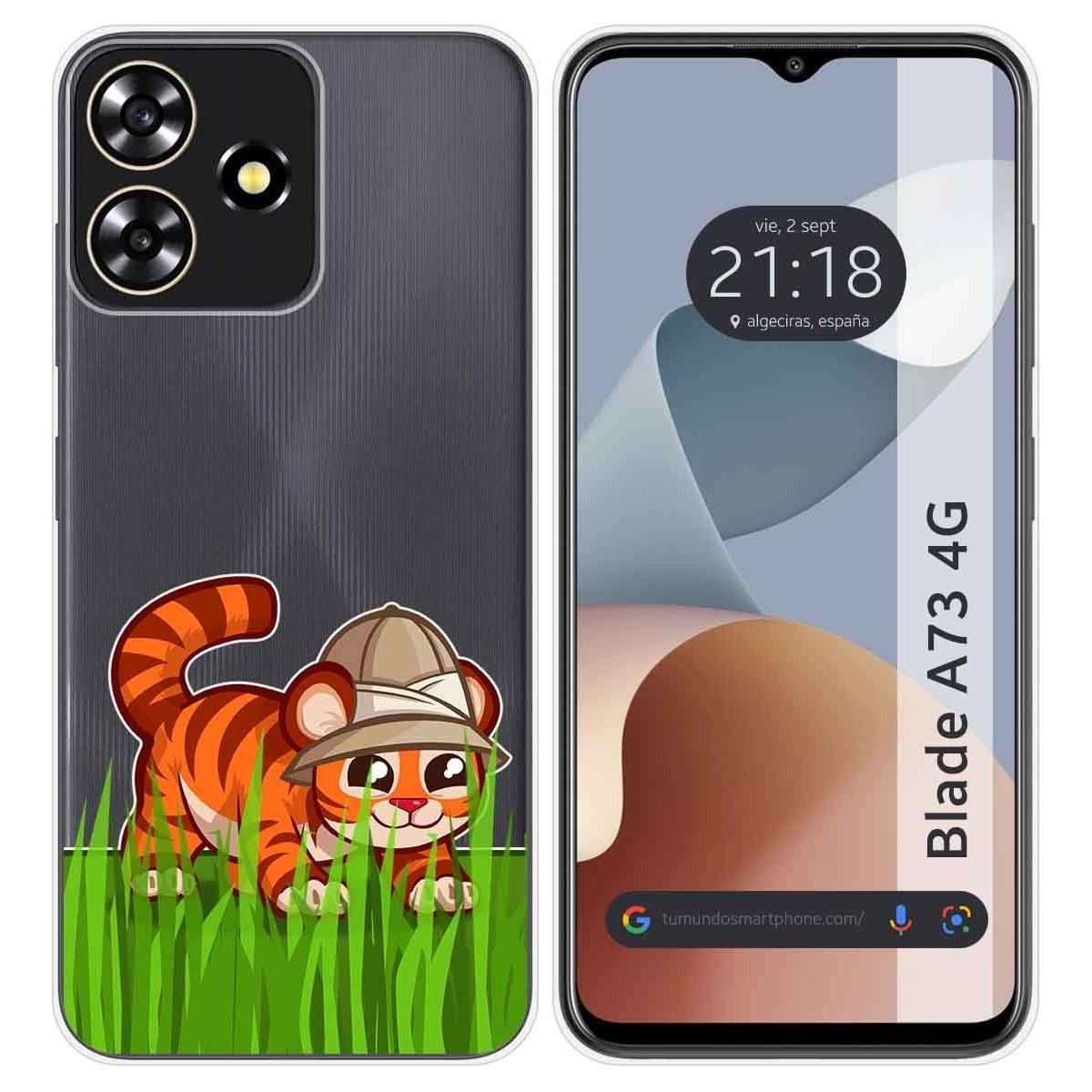 Funda Silicona Transparente para Zte Blade A73 4G diseño Tigre Dibujos