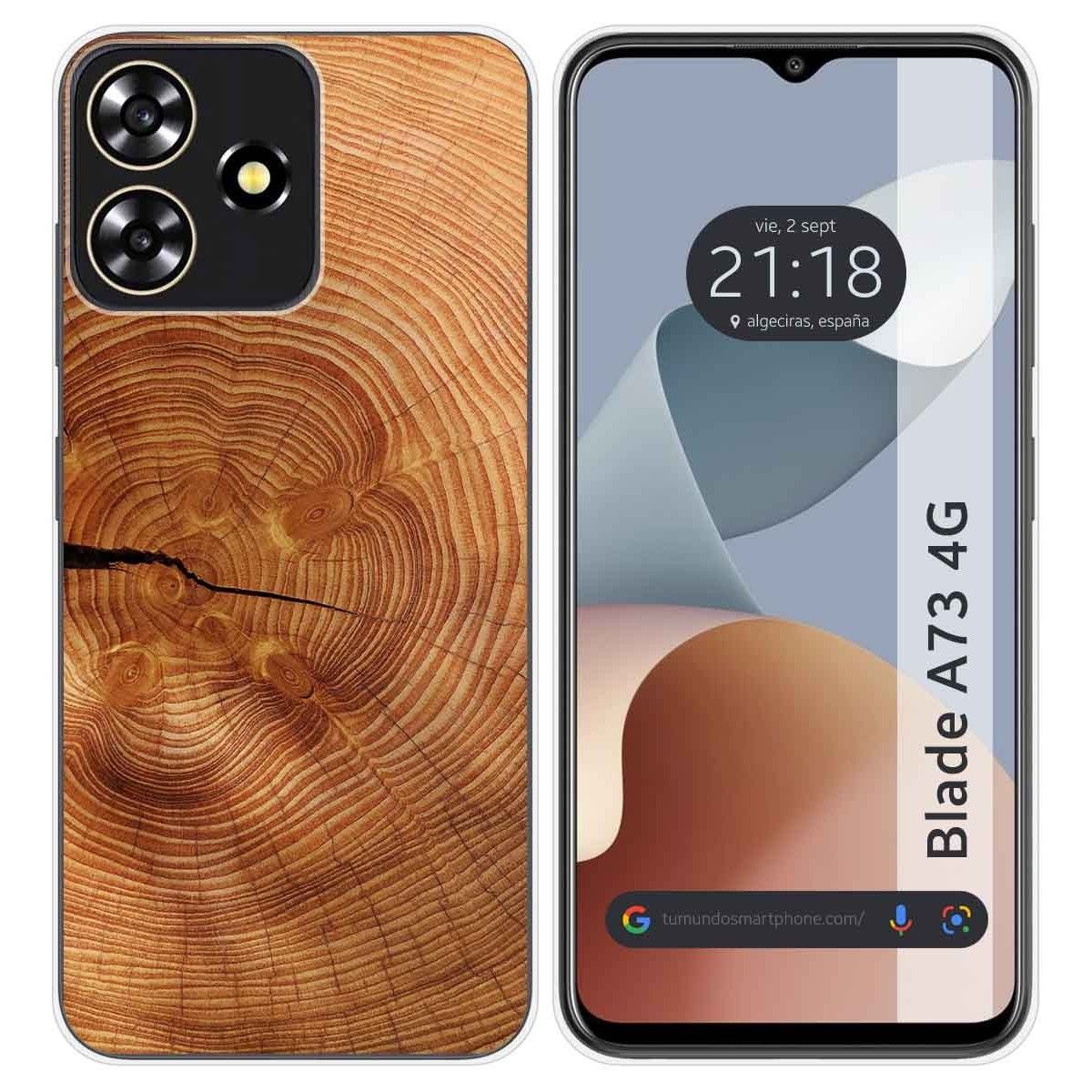 Funda Silicona para Zte Blade A73 4G diseño Madera 04 Dibujos