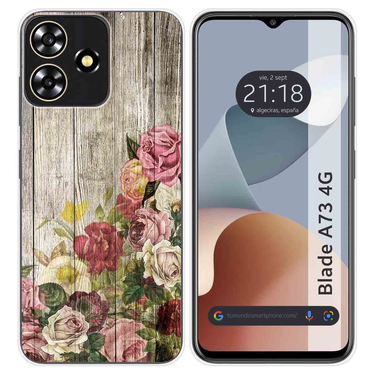 Funda Silicona para Zte Blade A73 4G diseño Madera 08 Dibujos