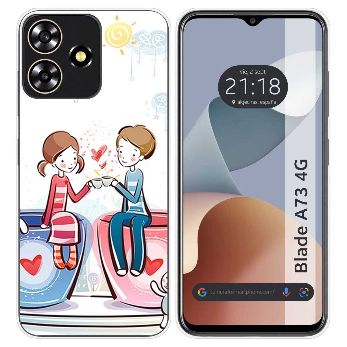 Funda Silicona para Zte Blade A73 4G diseño Café Dibujos