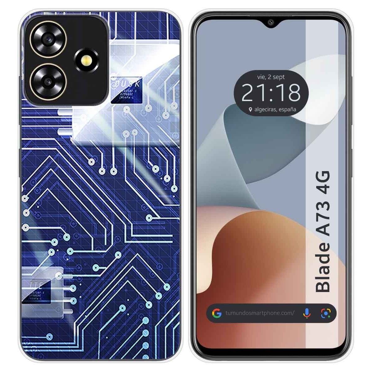 Funda Silicona para Zte Blade A73 4G diseño Circuito Dibujos