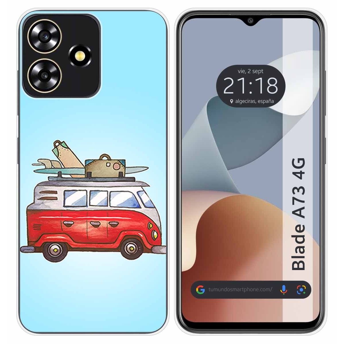 Funda Silicona para Zte Blade A73 4G diseño Furgoneta Dibujos