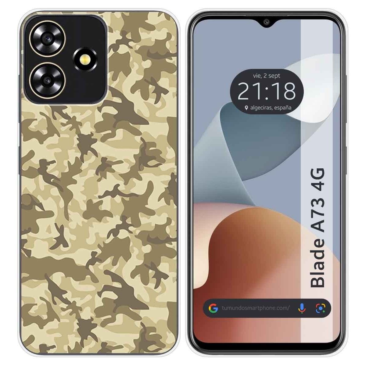 Funda Silicona para Zte Blade A73 4G diseño Sand Camuflaje Dibujos