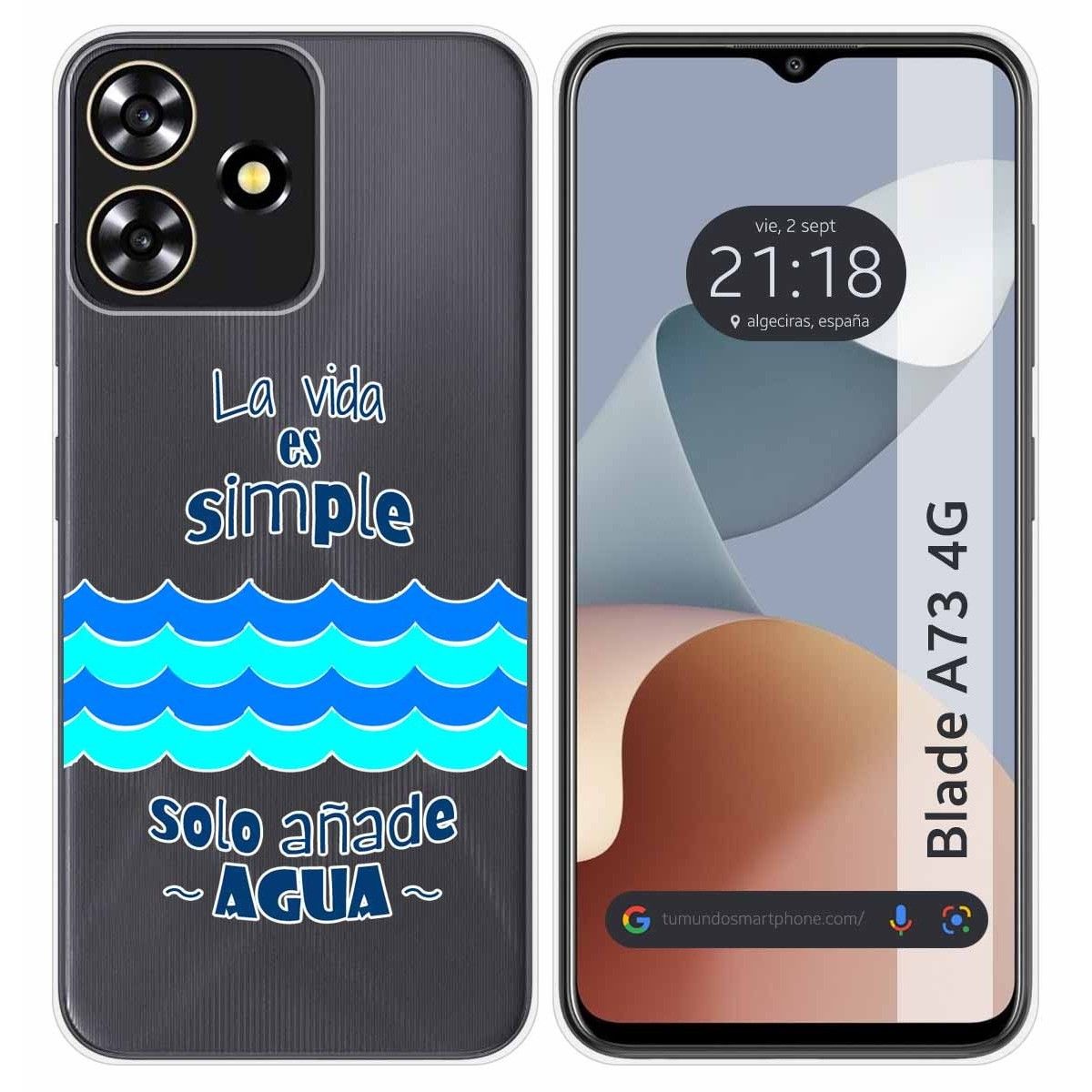 Funda Silicona para Zte Blade A73 4G diseño Agua Dibujos