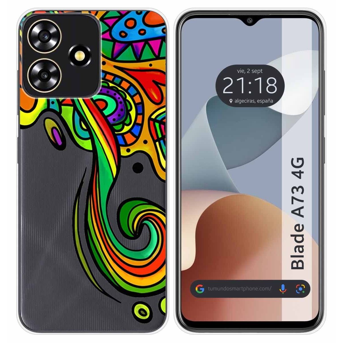 Funda Silicona para Zte Blade A73 4G diseño Colores Dibujos