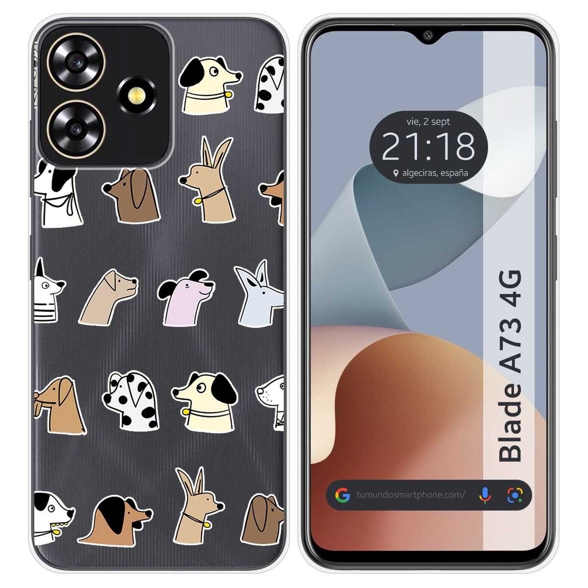 Funda Silicona para Zte Blade A73 4G diseño Perros Dibujos