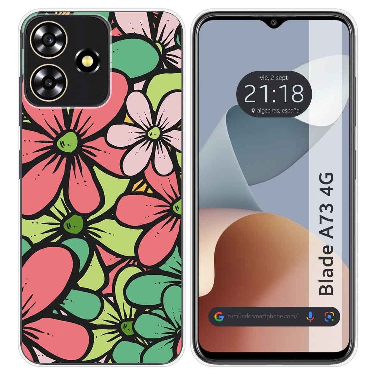 Funda Silicona para Zte Blade A73 4G diseño Flores 02 Dibujos