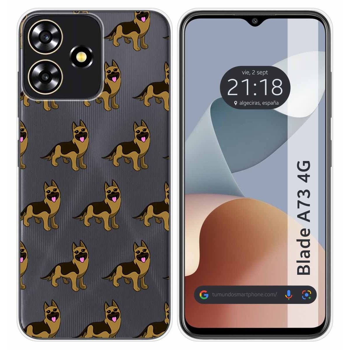 Funda Silicona para Zte Blade A73 4G diseño Perros 09 Dibujos