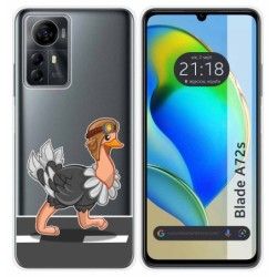 Funda Silicona Transparente para Zte Blade A72s diseño Avestruz Dibujos