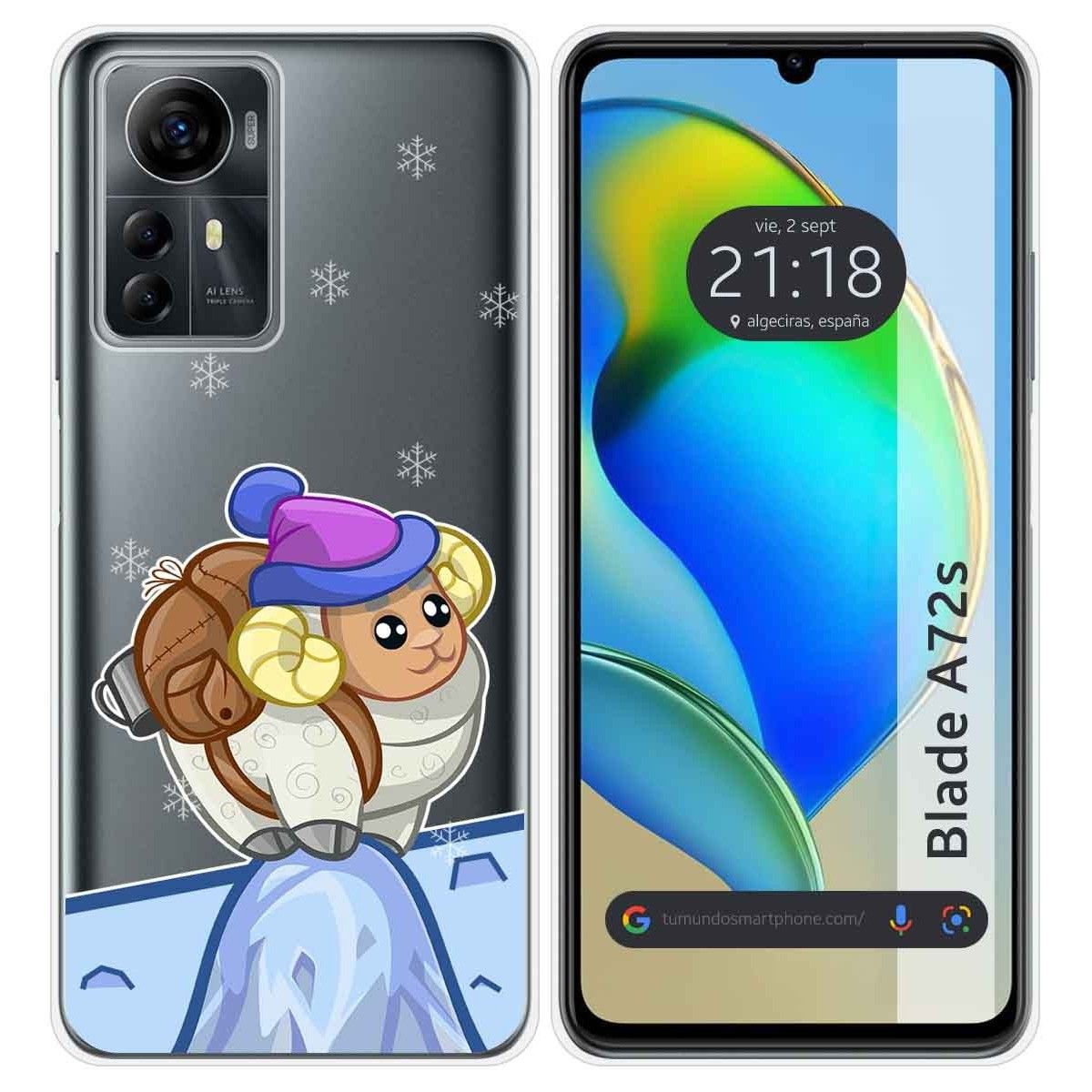 Funda Silicona Transparente para Zte Blade A72s diseño Cabra Dibujos