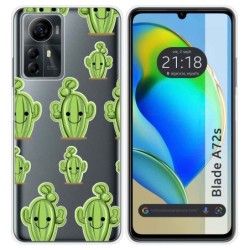 Funda Silicona Transparente para Zte Blade A72s diseño Cactus Dibujos