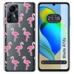 Funda Silicona Transparente para Zte Blade A72s diseño Flamenco Dibujos