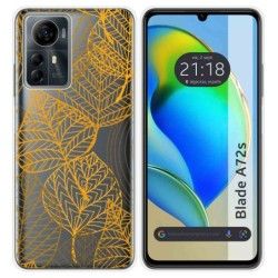 Funda Silicona Transparente para Zte Blade A72s diseño Hojas Dibujos