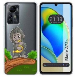 Funda Silicona Transparente para Zte Blade A72s diseño Mono Dibujos