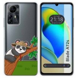 Funda Silicona Transparente para Zte Blade A72s diseño Panda Dibujos