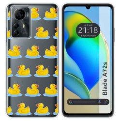 Funda Silicona Transparente para Zte Blade A72s diseño Pato Dibujos